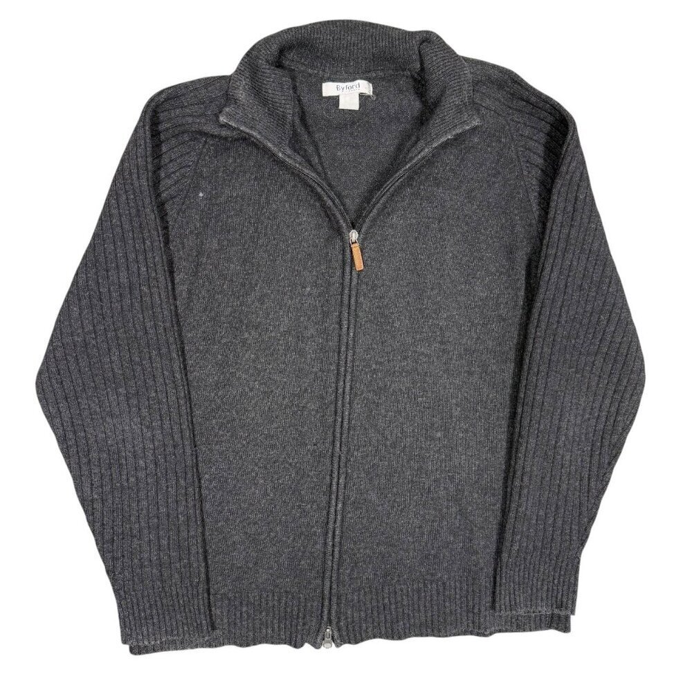 Byford of London Full Zip Wool Knit Sweater Large